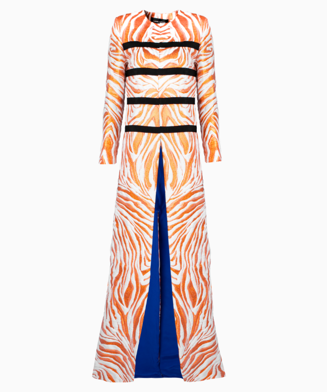 Location Manteau Azzaro, modèle Orange Zebra