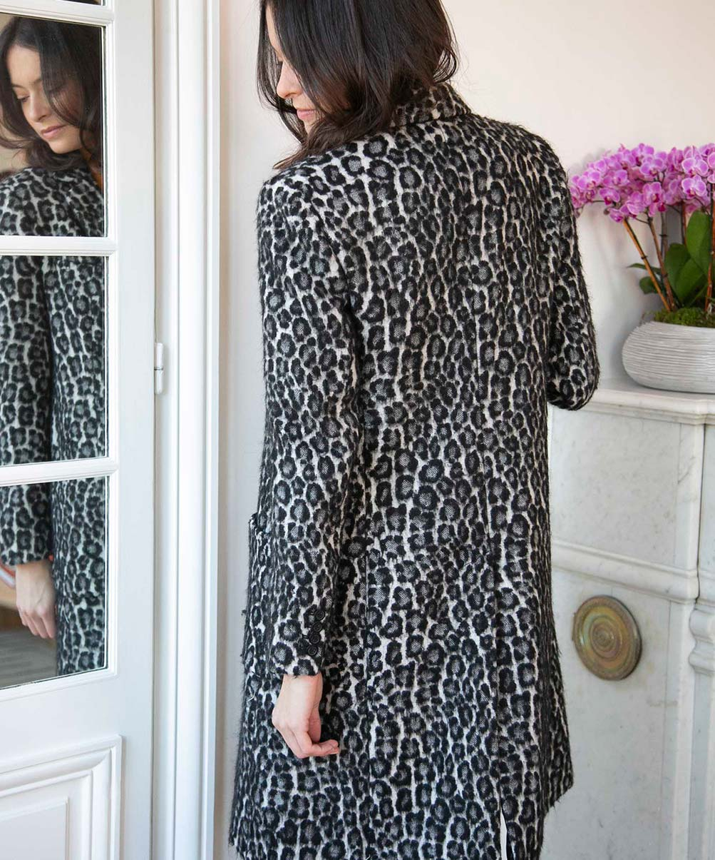 Location MICHAEL KORS Jacquard Leopard manteau 4