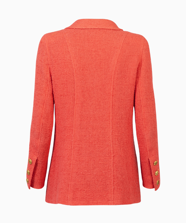 Location Veste Chanel, modèle Tweed Rouge Corail 2