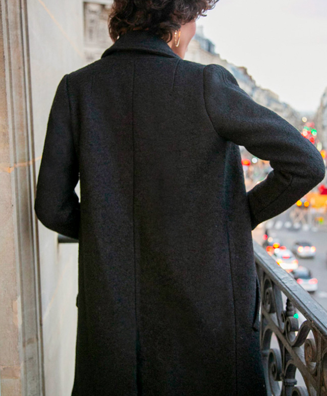 Location manteau MAJE Wool noir 4