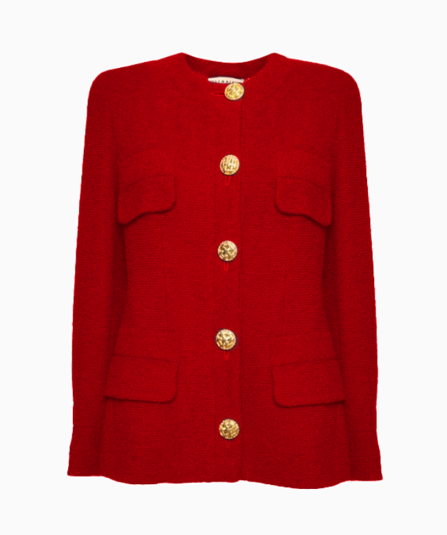 Location et Achat Veste Chanel, modèle Tweed Rouge FW1992