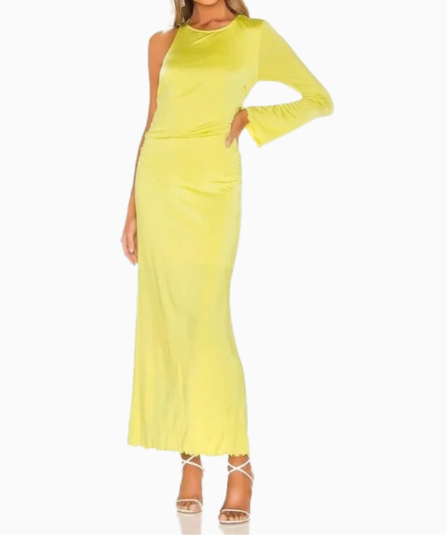 Location et Achat Robe Diane Von Furstenberg, modèle asymétrique jaune 1