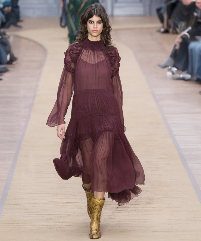 Achat Robe Chloé, modèle Fluide Bordeaux FW2016