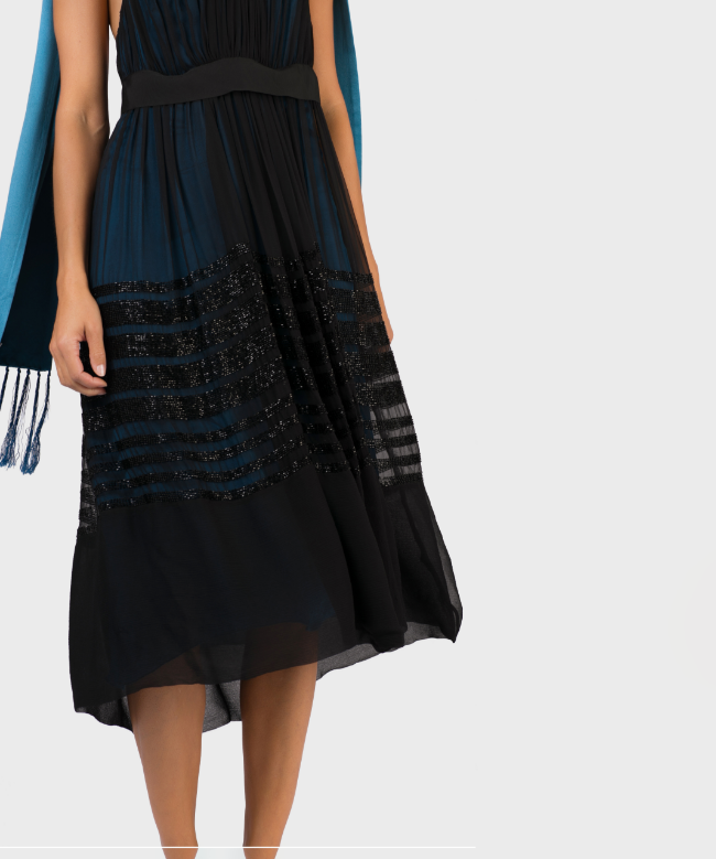 Location et Achat robe de soirée Chloé, modèle dark blue FW2005 by Phoebe Philo 4