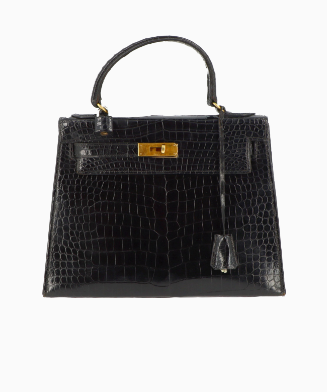 Achat Sac Hermès, modèle Kelly Crocodile Noir