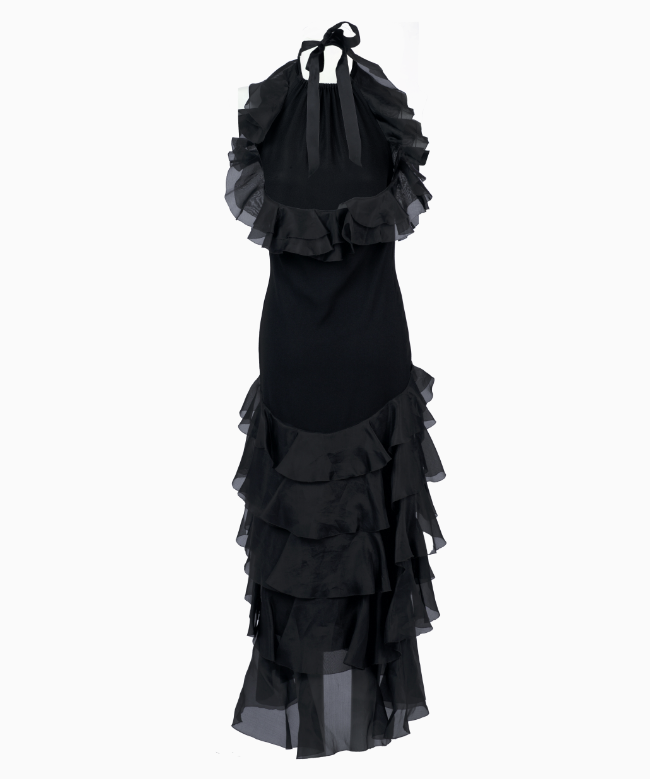 Location et Achat Robe Yves Saint Laurent, modèle Black Ruffle FW1986 2