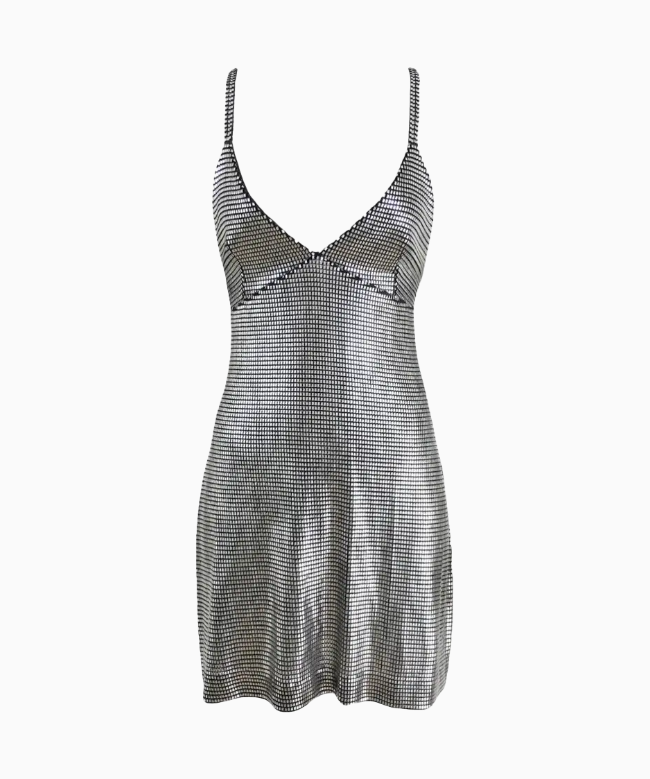 Location robe Paco Rabanne, modèle Silver Foil 1