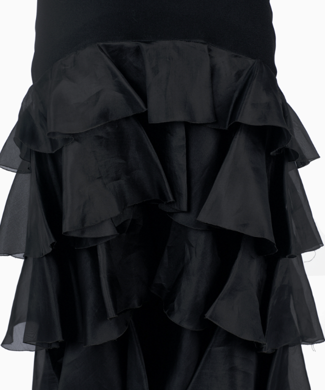 Location et Achat Robe Yves Saint Laurent, modèle Black Ruffle FW1986 3
