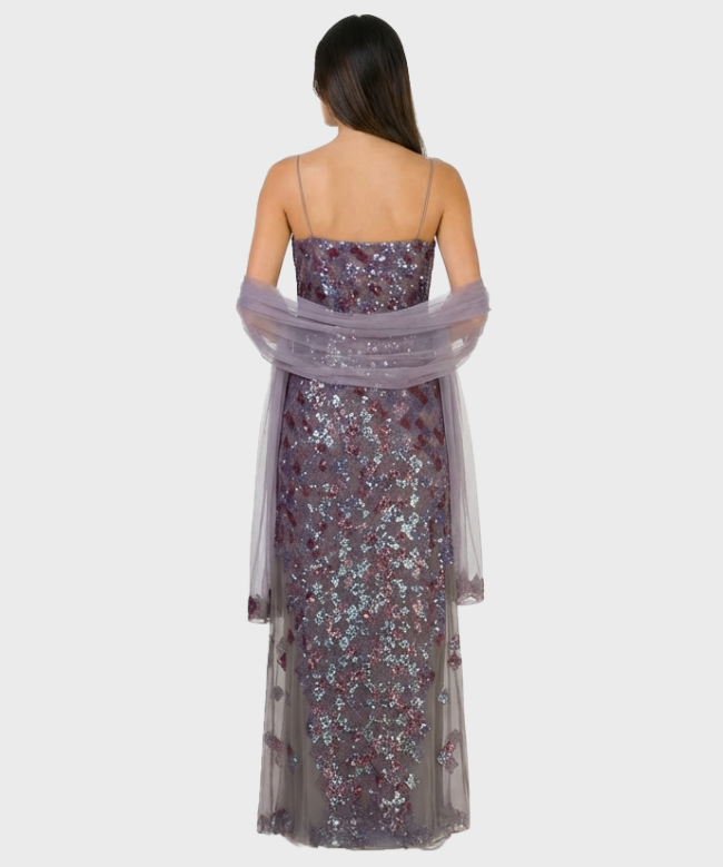 Location Robe My Couture Corner, modèle Sequins Lilas 3