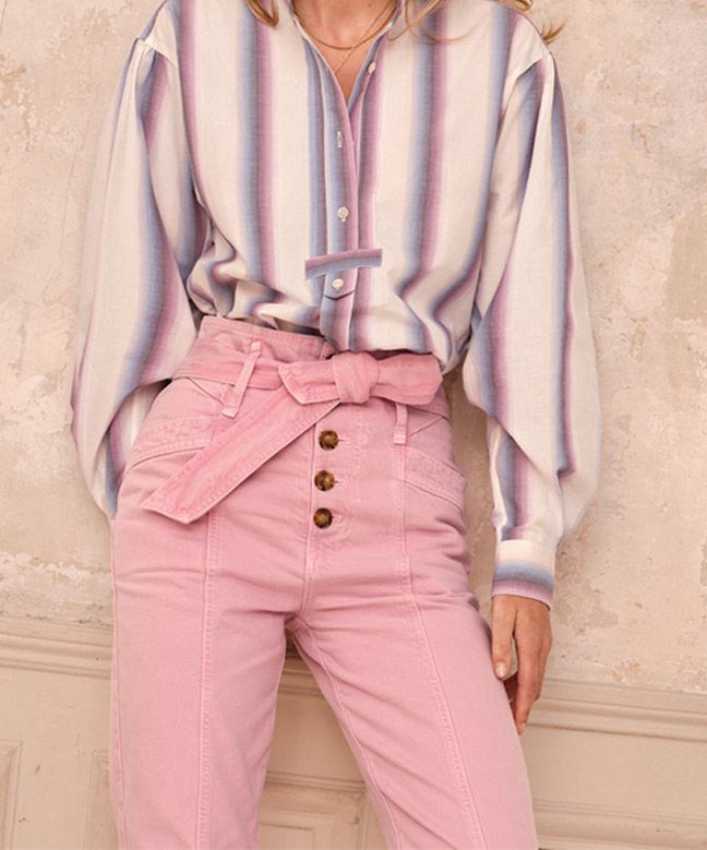 Location Pantalon Sezane Maxime Rose Bubble 1