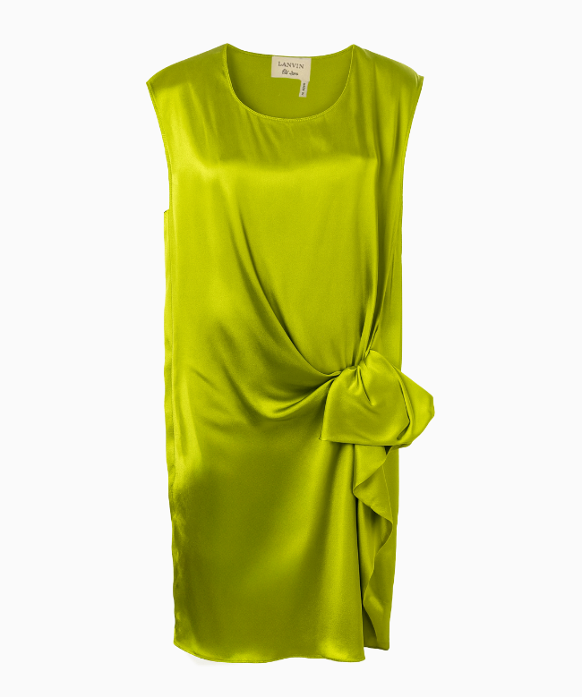 Location et Achat robe Lanvin, modèle Drapée Vert Chartreuse SS2014 1