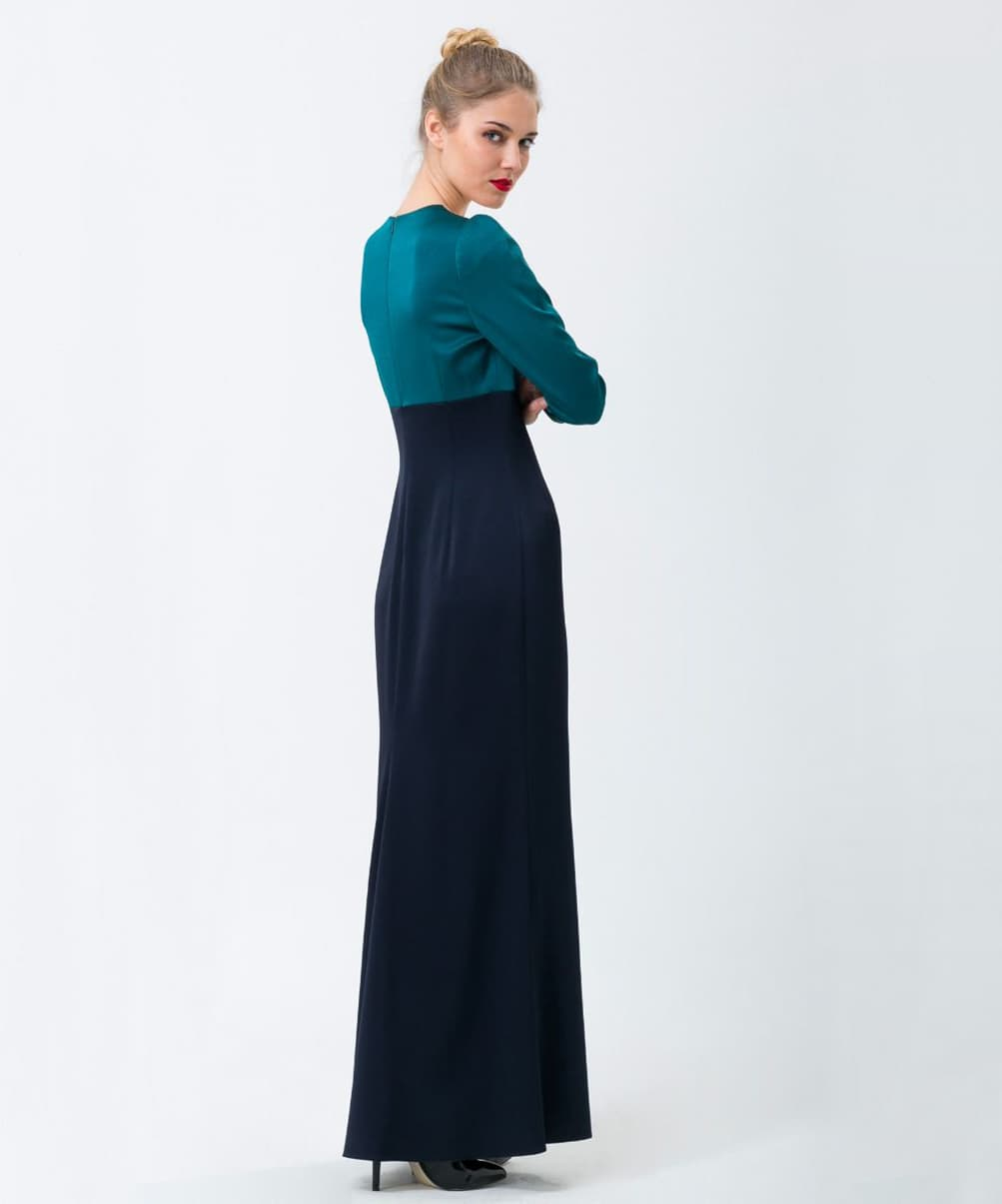 Location Robe décolleté carré bleu Paule Ka 2
