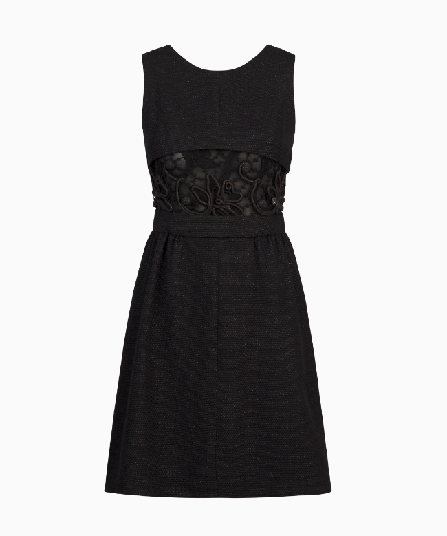 Location Robe Chanel, modèle Dentelle Ajourée Noire 2