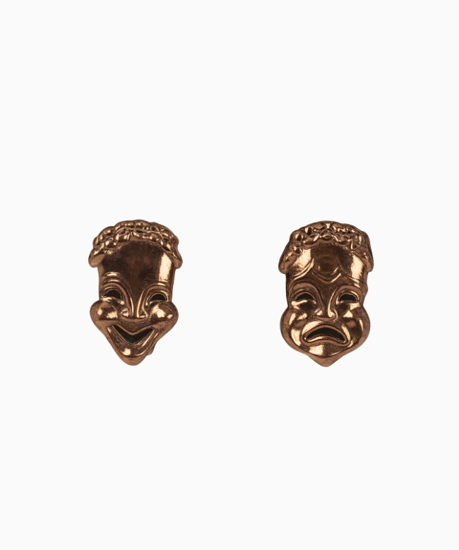 Location et Achat Boucles d’oreilles Vintage, modèle Masques Dorés