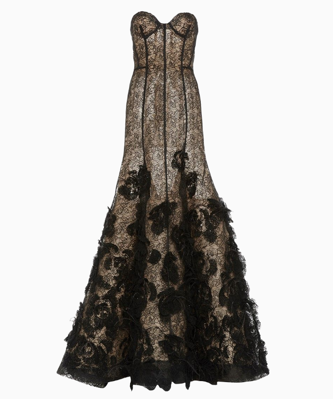 Location Robe Oscar De La Renta, modèle Black Lace 2