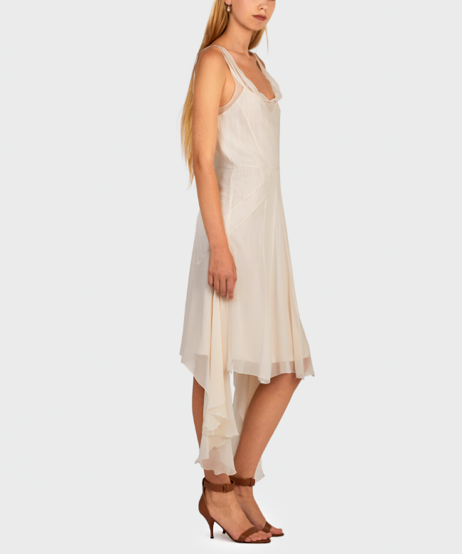 Location Robe John Galliano, modèle Mousseline Blanche 4