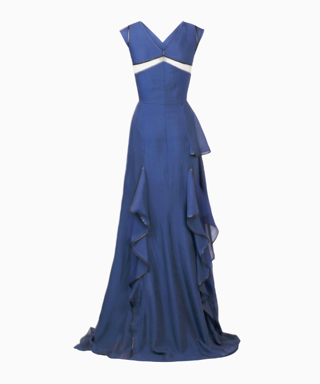 Location et Achat robe Elmira Medins, modèle Éclipse Bleu Nuit 3