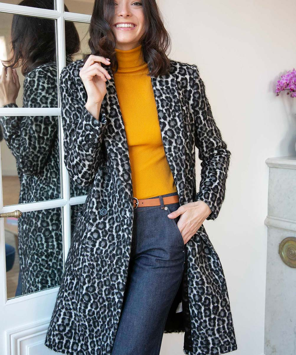 Location MICHAEL KORS Jacquard Leopard manteau 2