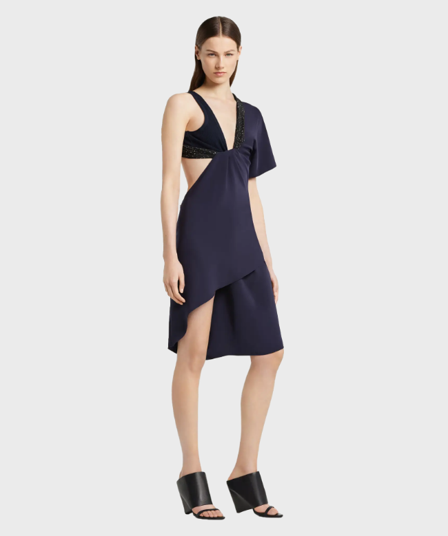 Location robe Courrèges, modèle Twist Asymmetrical Navy 3