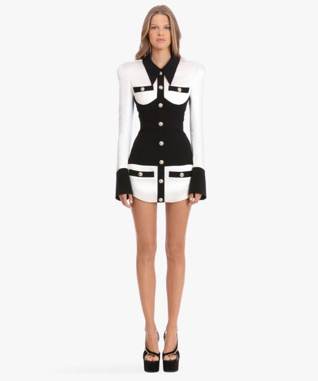 Achat Robe Balmain, Corset Black And White 2