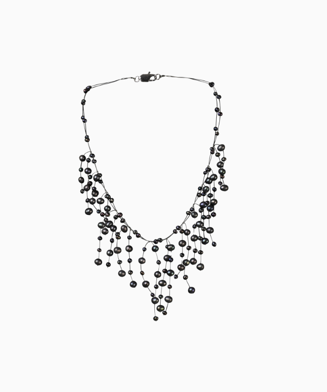 Location et Achat Collier Vintage, modèle Perles Noires 1