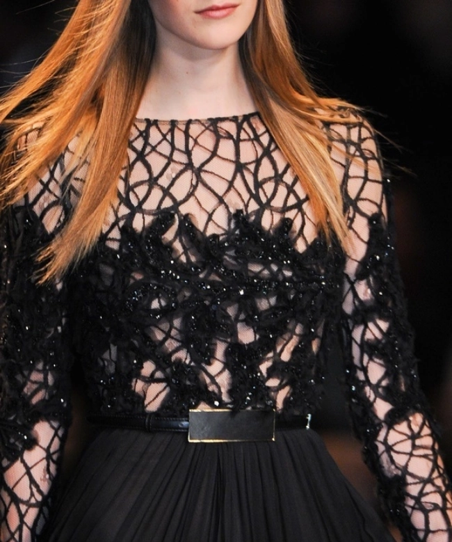 Location Robe de soirée Elie Saab, modèle  Black Plumetis FW 2012 3