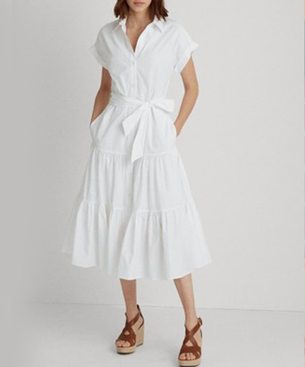 Location Ralph Lauren White Shirt Midi