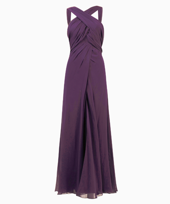 Location Robe My Couture Corner, modèle Drapé Prune 1