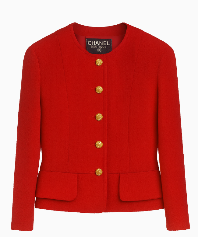 Location et Achat Veste Chanel, modèle Boutique rouge iconique