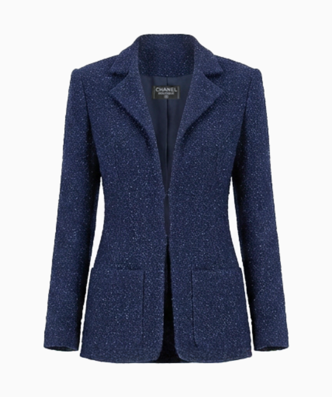Achat Veste Chanel, modèle Tweed Blue Night 1