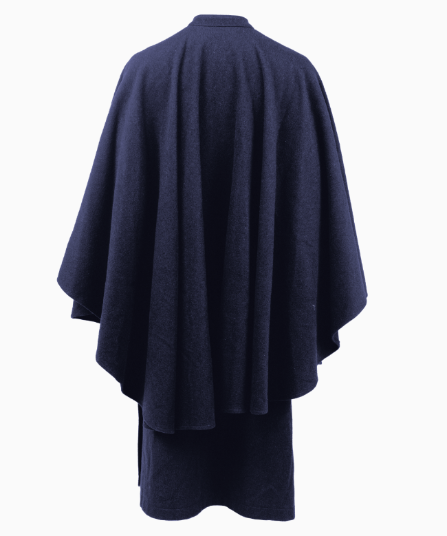 Achat Manteau Yves Saint Laurent Rive Gauche, modèle Cape Drapé Bleu Nuit 2