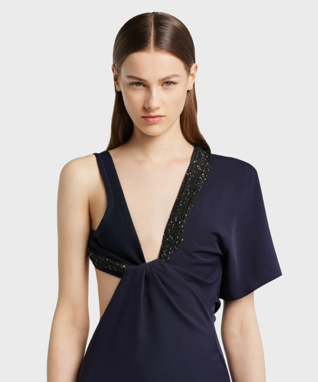 Location robe Courrèges, modèle Twist Asymmetrical Navy 5
