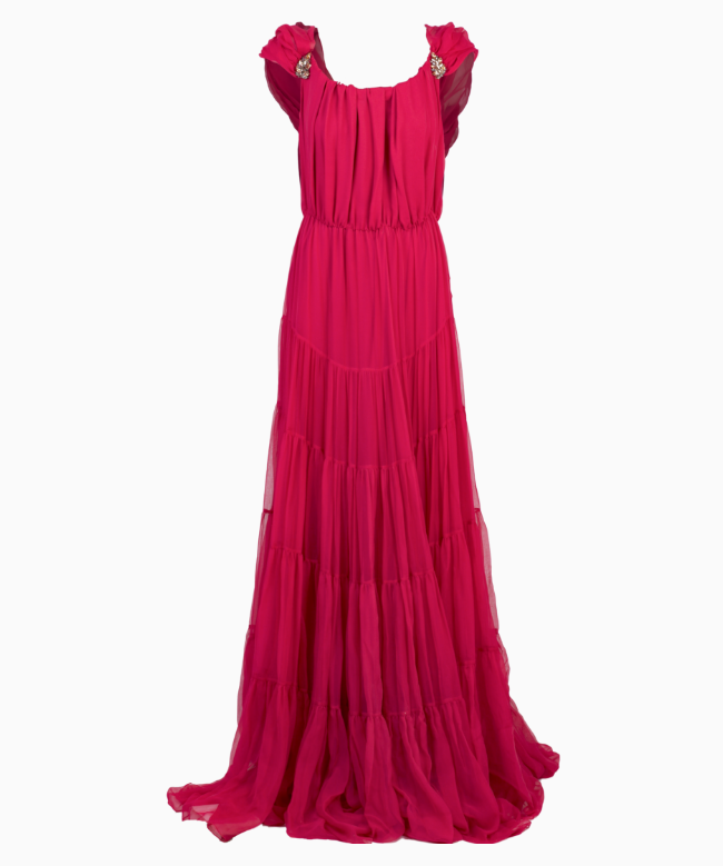 Location et Achat Robe Yves Saint Laurent, modèle Fushia Mousseline 2012 1