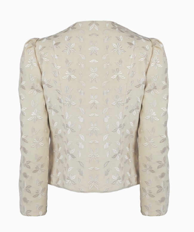 Location et Achat veste Oscar De La Renta, modèle Ivoire Brodé 2