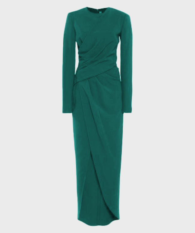 Location Robe Elie Saab, modèle Crêpe Green Midi 2