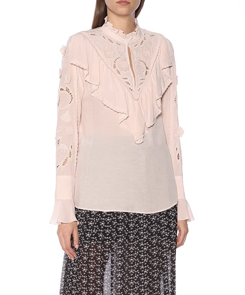 Location See By Chloe Blouse Blushed Ruffled 4