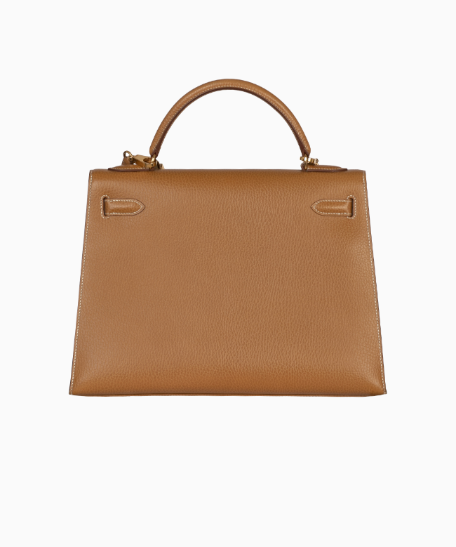 Achat Sac Hermès, modèle Sac à main Hermès Kelly 32 cm en cuir Courchevel gold 5