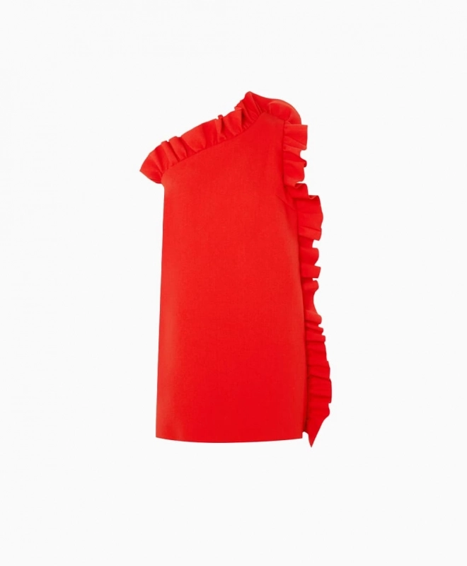 Location MSGM Robe One Shoulder Ruffle 2