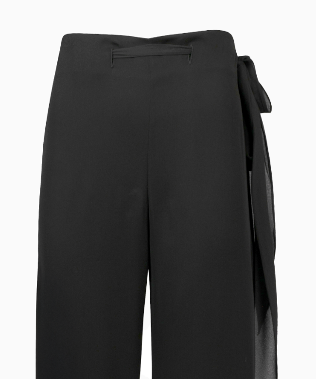 Location et Achat Pantalon Valentino, modèle Palazzo en Crêpe Noir 2
