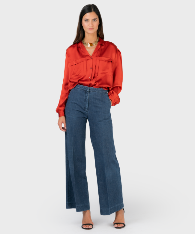 Location et Achat chemise Chloé, modèle Rouge Soie