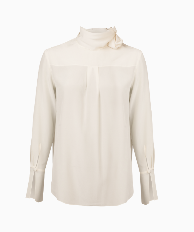 Location et Achat Chemise Chloé, modèle Crêpe Ivoire à Nœud Col 2