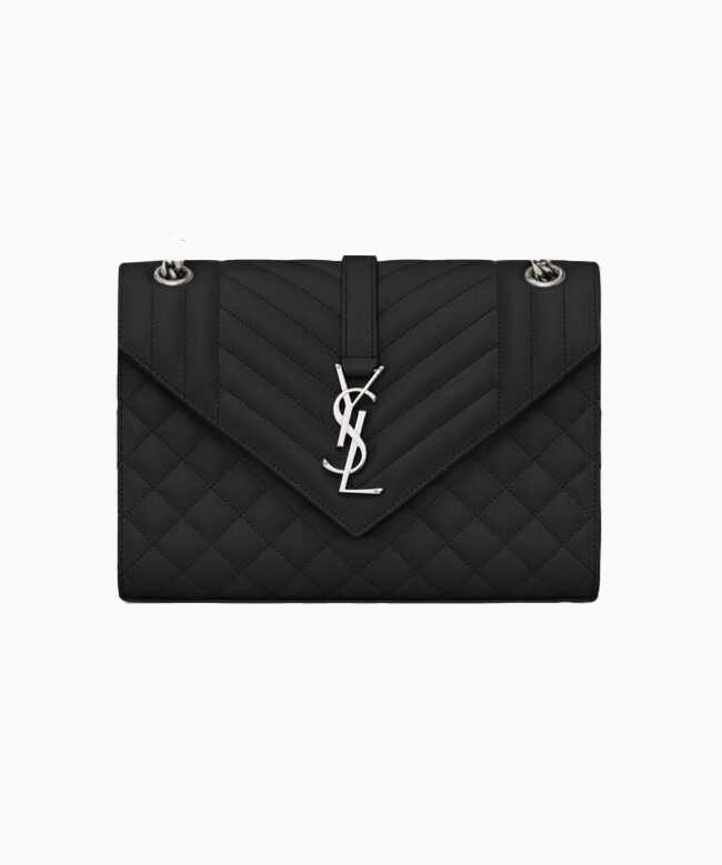 Achat Sac Yves Saint Laurent, modèle Medium Enveloppe Black And Silver 1