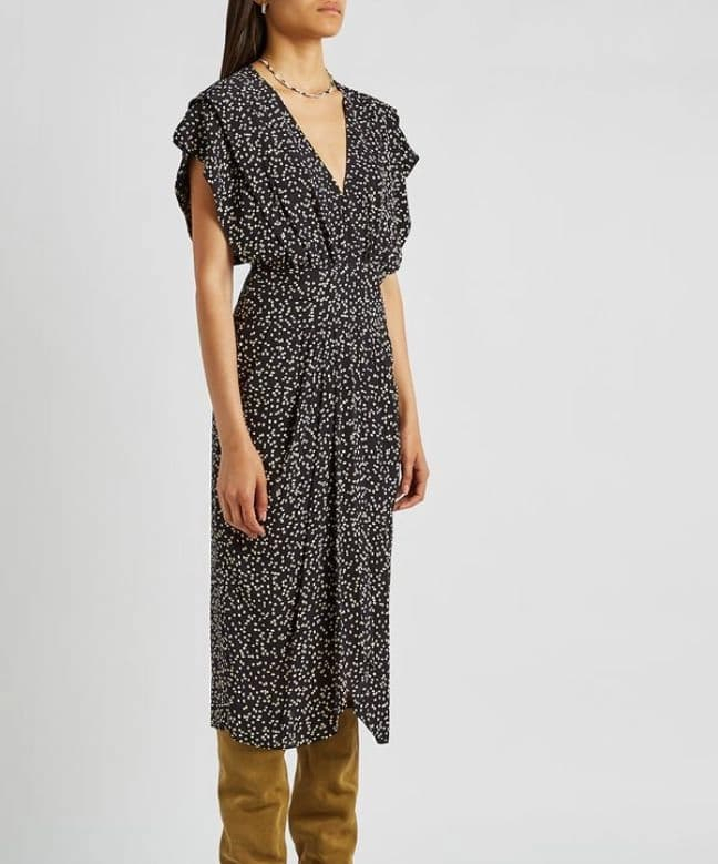 Location Isabel Marant Robe Omeya Noir Ecru 3