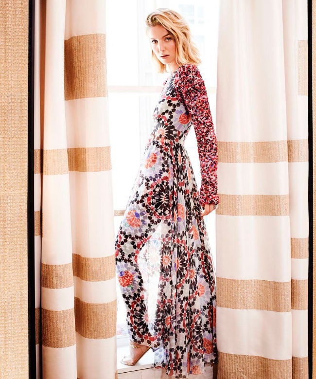 Location et Achat Robe Chanel, modèle Mousseline Imprimée Resort 2015 5