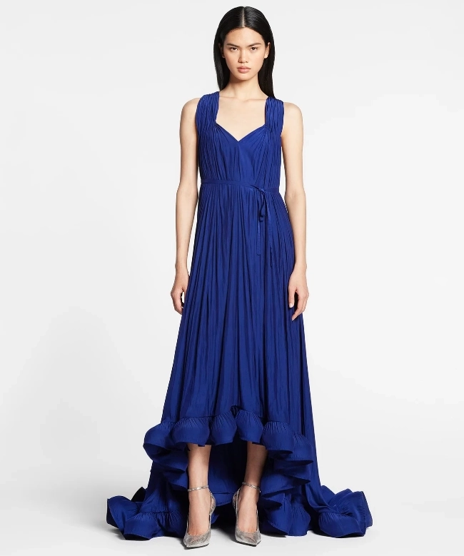 Location Robe Lanvin, modèle Charmeuse Indigo 3