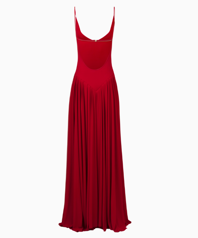 Location et Achat Robe Alexandre Vauthier, modèle Plissé Rouge Fluidité 2