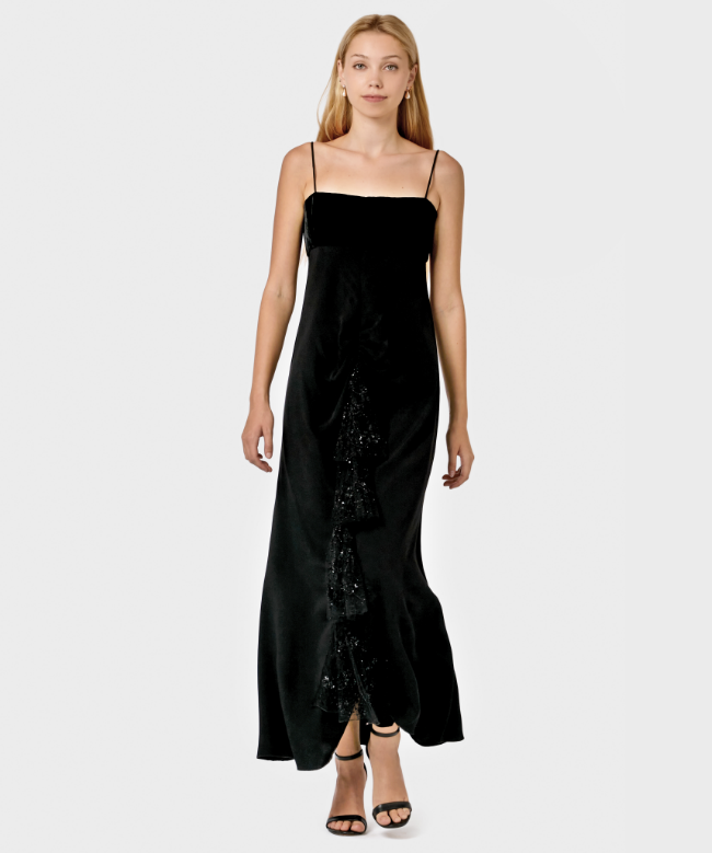Location Robe de soirée Valentino, modèle Ruffle Embellished Black 1