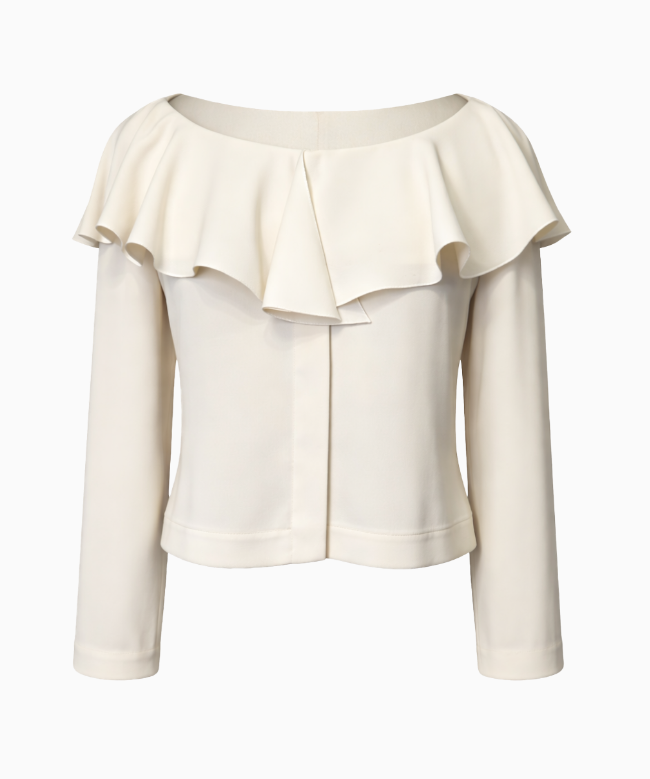 Location et Achat Top Chanel, modèle Volants Ivoire FW2000 1