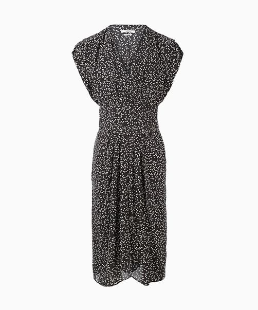 Location Isabel Marant Robe Omeya Noir Ecru 2