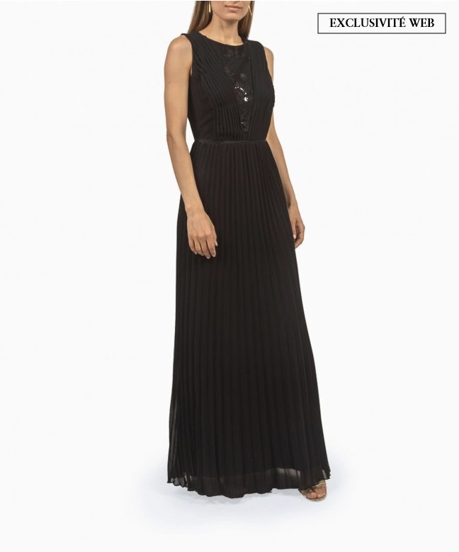 Robe longue Ralph Lauren Pleated Chiffon Gown 1